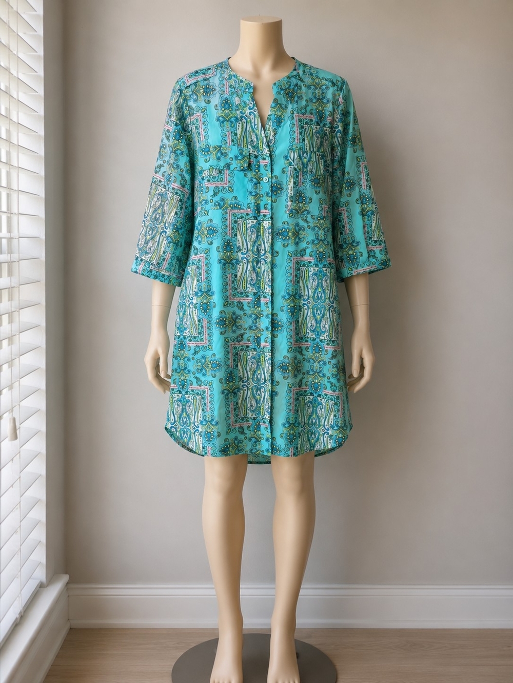 Victoria's Secret Turquoise and Pink Paisley Tunic